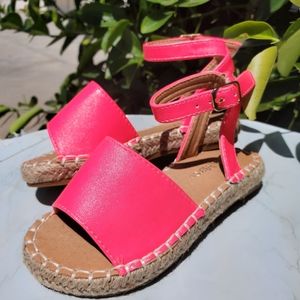 Neon Pink Kids Sandals